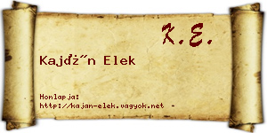 Kaján Elek névjegykártya