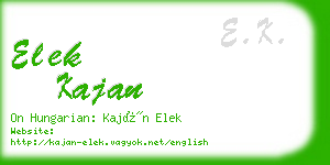 elek kajan business card